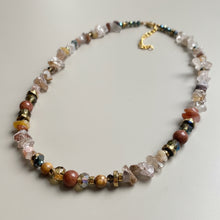 CST04 - Gemstone chip, Maifanite & Sandstone necklace - Natural tones