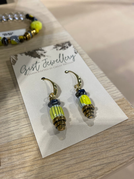 HILE14 - yellow grey earrings
