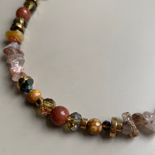 CST04 - Gemstone chip, Maifanite & Sandstone necklace - Natural tones