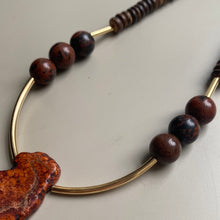 CST03 - Coconut & Magnesite necklace - Orange, Brown