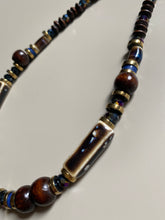 FRT07 - Porcelain, coconut, dyed wood, clay and crystal necklace