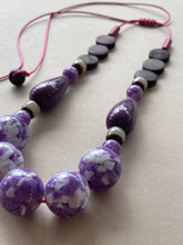BDL04 - Raspberry and Purple cord necklace