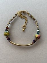 BDLB18 - Crystal and purple Hematite bracelet
