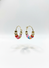 HILHE06 - Multi coloured clay hoop earrings small