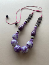 BDL04 - Raspberry and Purple cord necklace