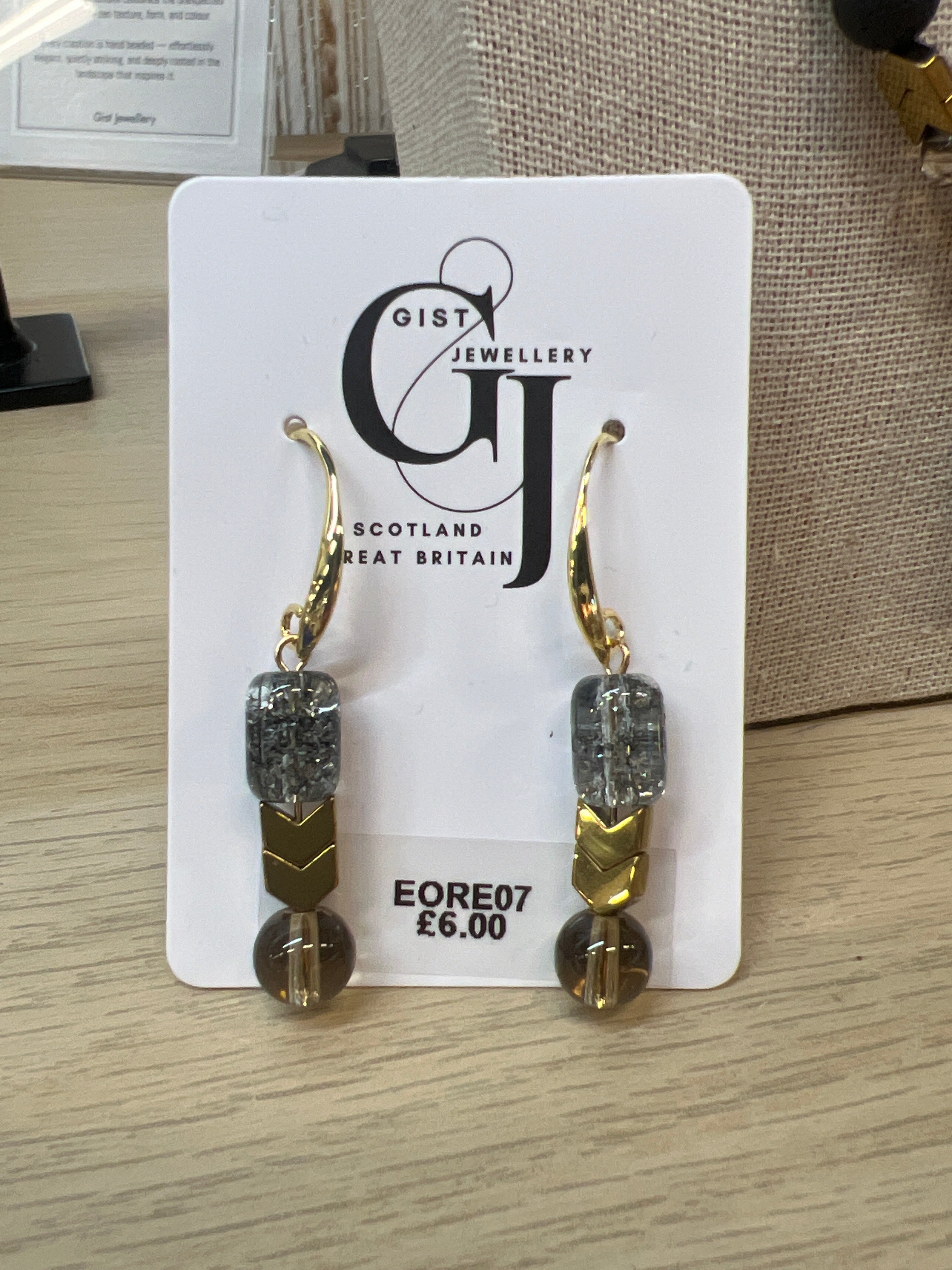 EORE07 - Smoked Agate drop earrings