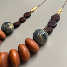 CST09 - Adjustable cord necklace - Orange, Burgundy