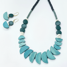 CST15 - Painted wood, synthetic turquoise, hematite and clay