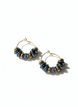 BDLHE15 - Crystal and Hematite Hoop earrings
