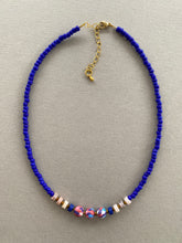 HIL01 - Royal Blue and Pink Necklace 16"