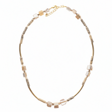 CST07 - Shell chip and gemstone necklace - Creams, pearl