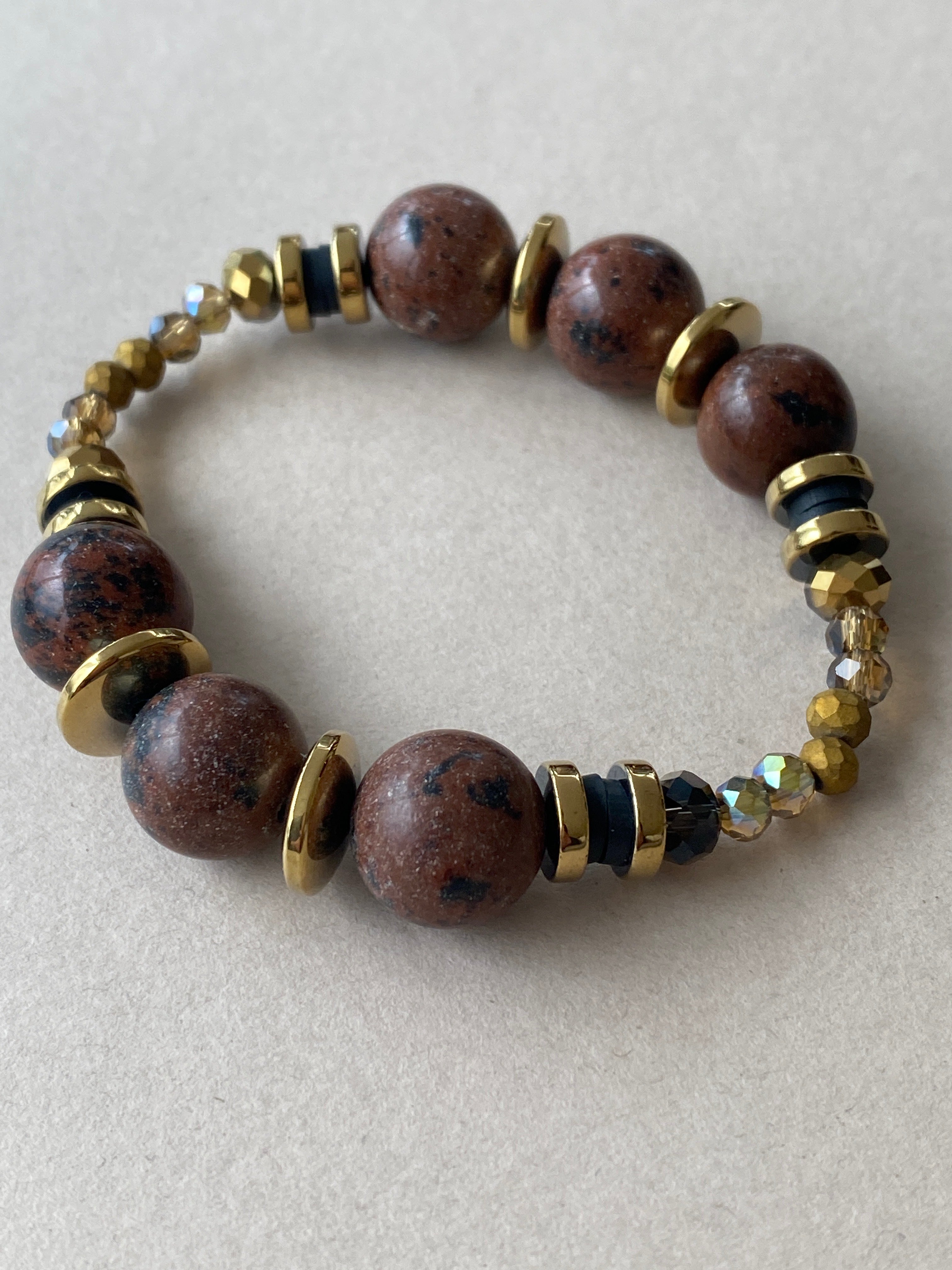 BDLB16 - Semi precious Gem stone and crystal bracelet