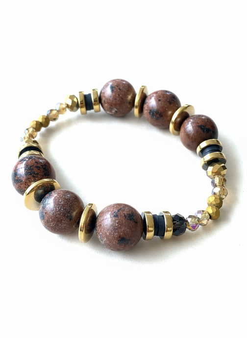 BDLB16 - Semi precious Gem stone and crystal bracelet