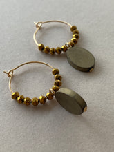 BDLHE09 - Hematite crystal hoop earrings
