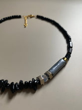 FRT02  - Porcelain, hematite, semi precious chips and glass seed beaded necklace