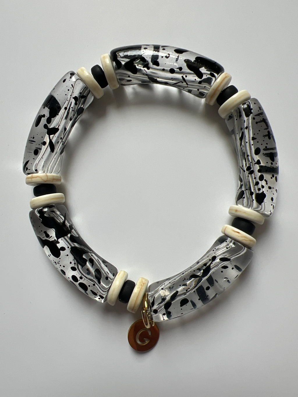EORB05 - translucent and black stretch bracelet