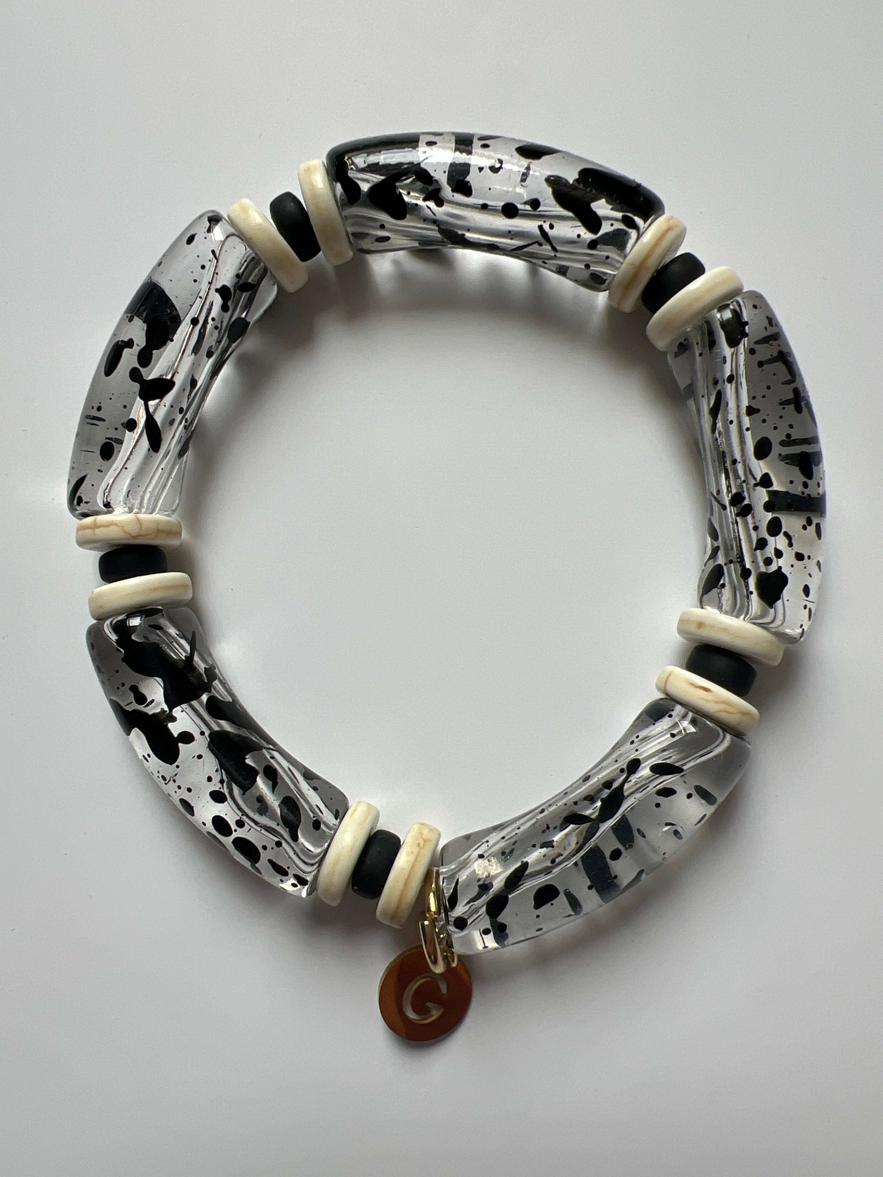 EORB05 - translucent and black stretch bracelet