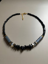 FRT02  - Porcelain, hematite, semi precious chips and glass seed beaded necklace