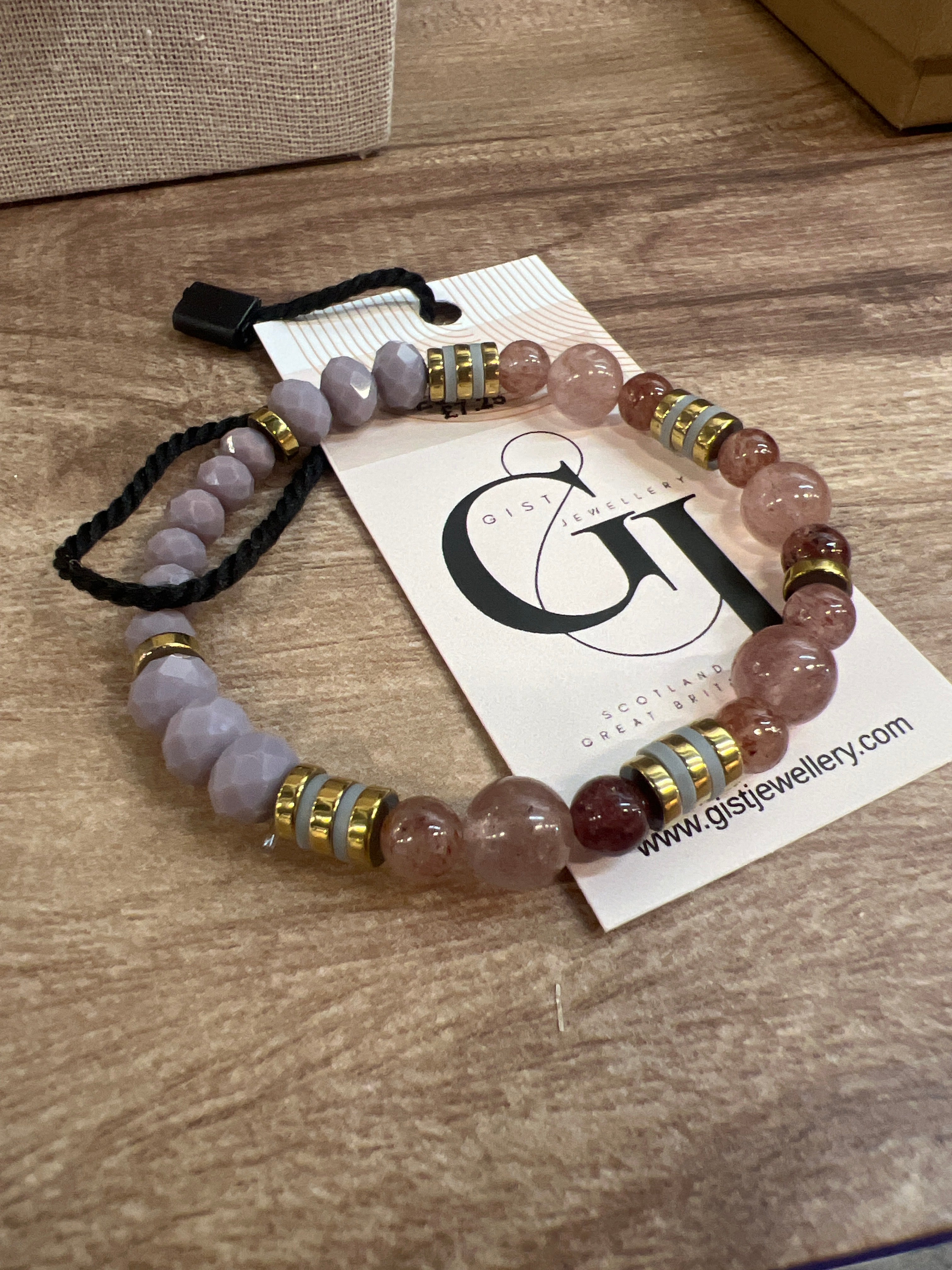 EORB16 - Strawberry Quartz stretch bracelet