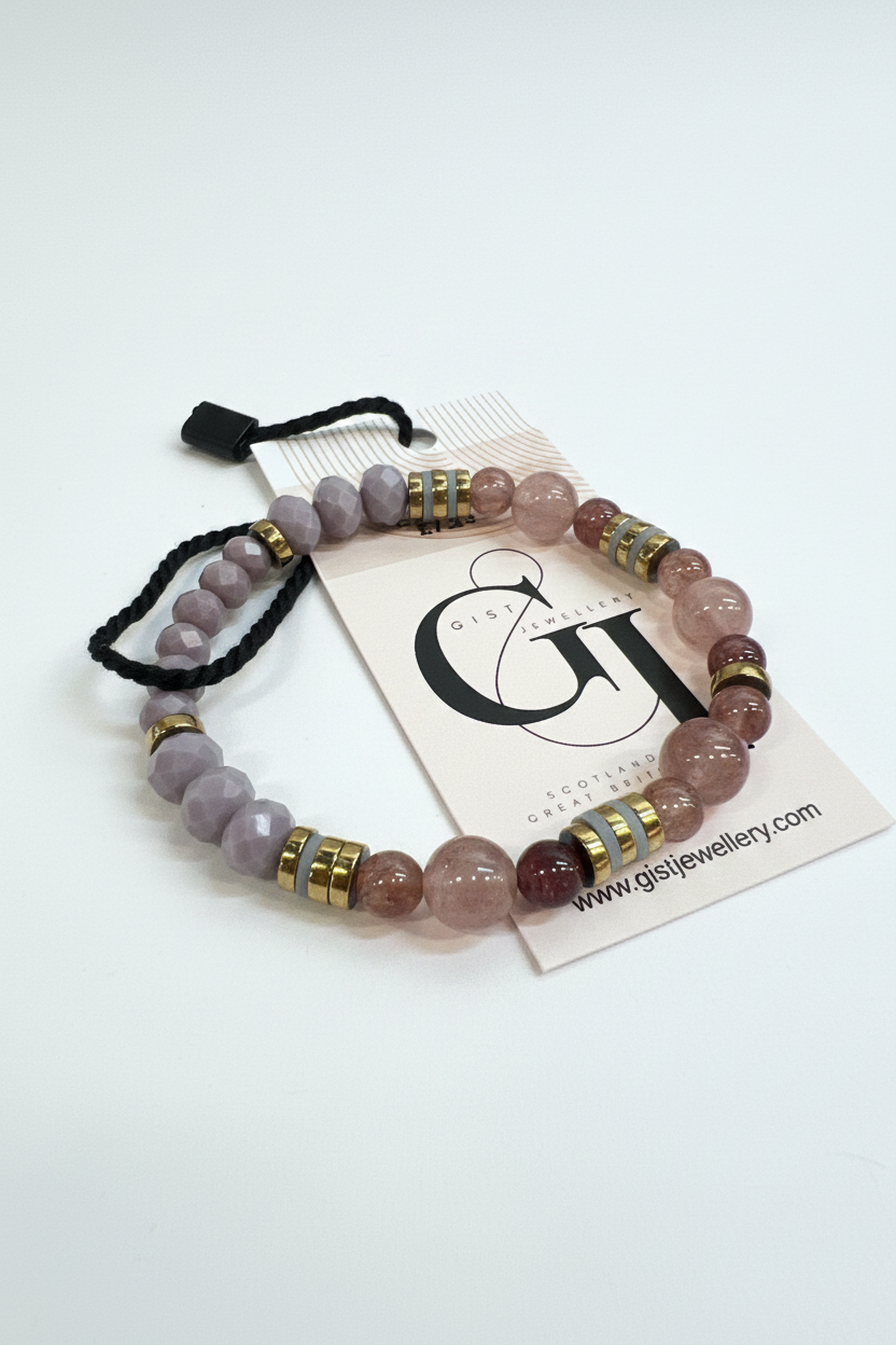 EORB16 - Strawberry Quartz stretch bracelet