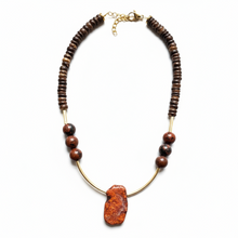 CST03 - Coconut & Magnesite necklace - Orange, Brown