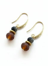 BDLE10 - Amber crystal drop earrings
