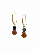 BDLE10 - Amber crystal drop earrings