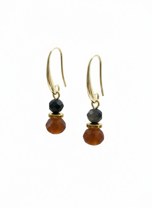 BDLE10 - Amber crystal drop earrings