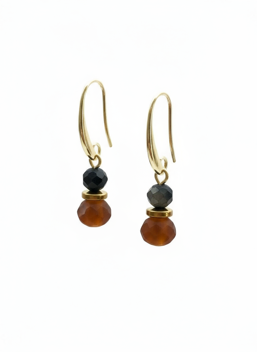 BDLE10 - Amber crystal drop earrings