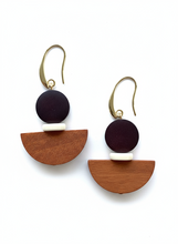 BDLE07
 - Chocolate Orange Wooden drop earrings