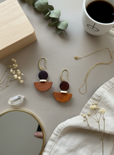 BDLE07
 - Chocolate Orange Wooden drop earrings