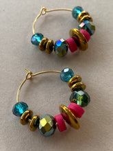 BDLHE14 - Crystal multi coloured Hoop Earrings