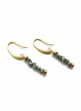 BDLE19 - Hematite & Gemstone nugget drop earrings