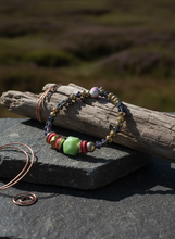 FRTB04 - Crystal bracelet, glass, clay and hematite - elasticated