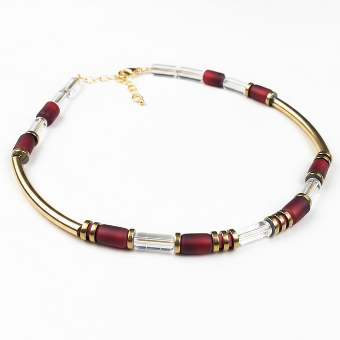 CST02 - Indian Glass Necklace - Red