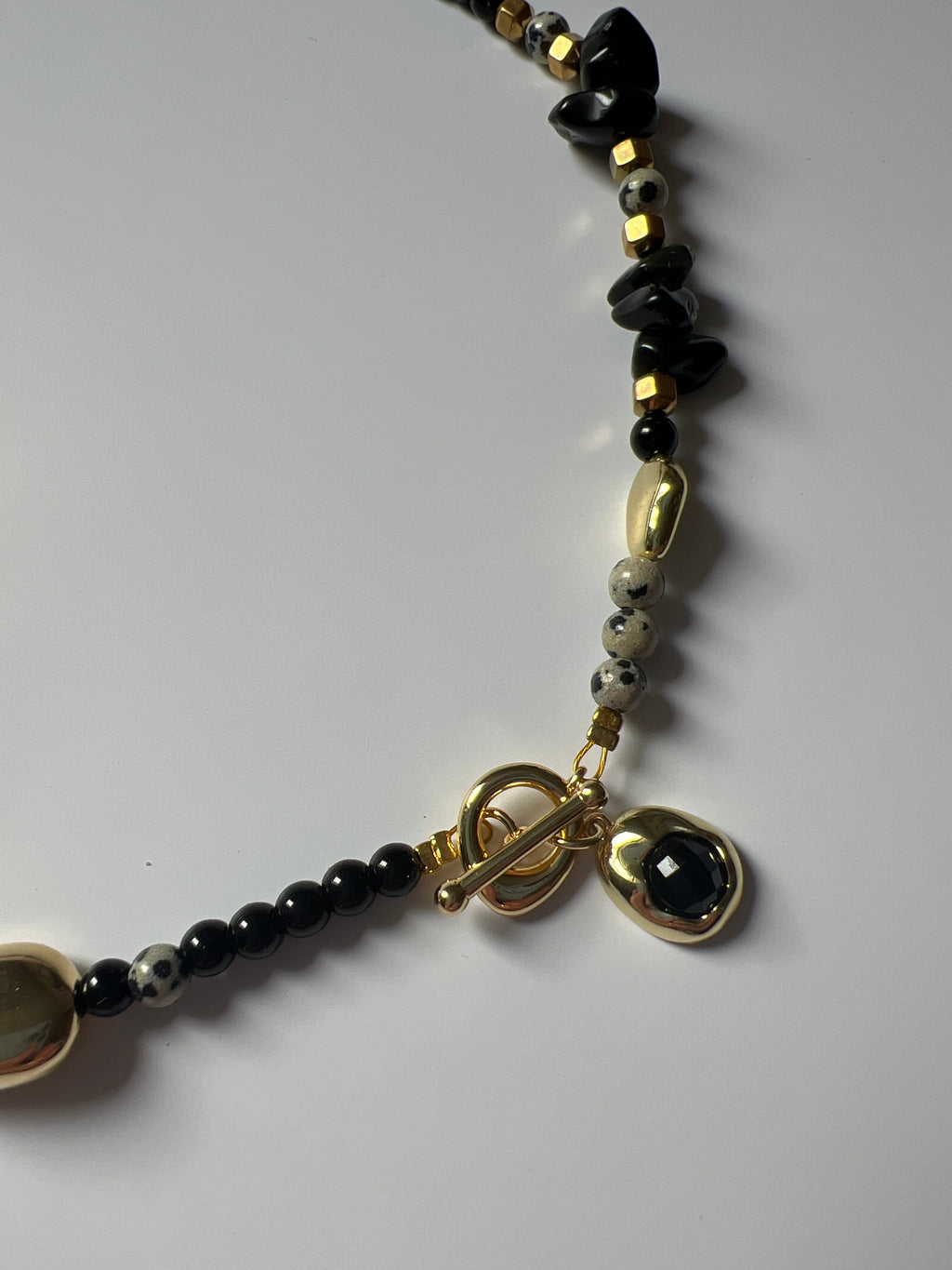 EOR06 - black gold nugget necklace