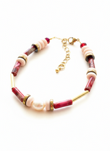 BDLB05 - Pink, peach & freshwater pearl bracelet