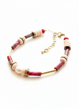 BDLB05 - Pink, peach & freshwater pearl bracelet