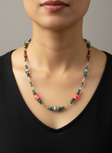 BDL14 - Resin & crystal multi coloured necklace