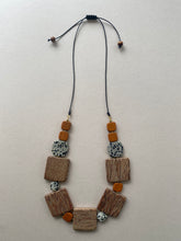 BDL03 - Dalmatian Jasper and Wood adjustable long Necklace
