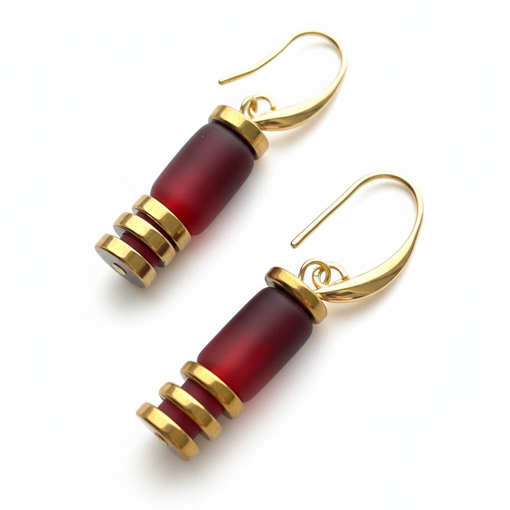 CSTE01 - Indian Glass Drop hook - Red