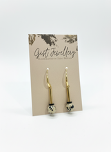 HILE05 - Dalmatian and gold plated drop earrings