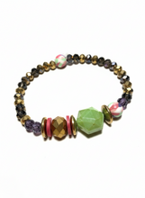 FRTB04 - Crystal bracelet, glass, clay and hematite - elasticated