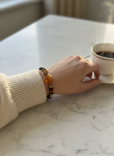 BDLB10 - Raw Amber and crystal bracelet