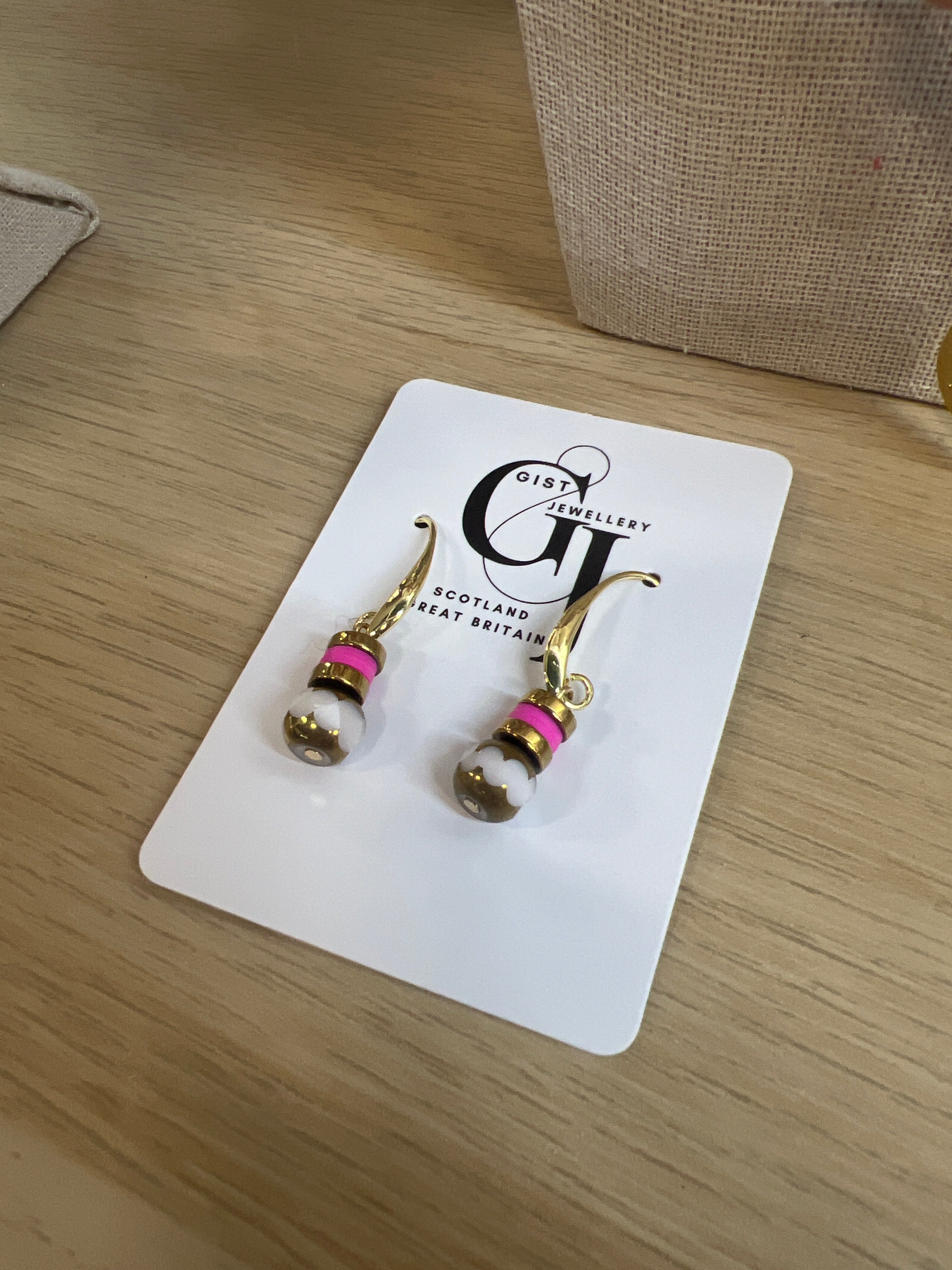 EORE18 - Natural Strawberry Quartz drop earrings