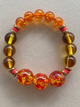 BDLB21 - Yellow & red resin elasticated bracelet