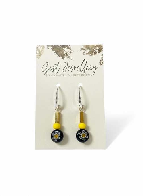 HILE15 - Daisy glass earrings