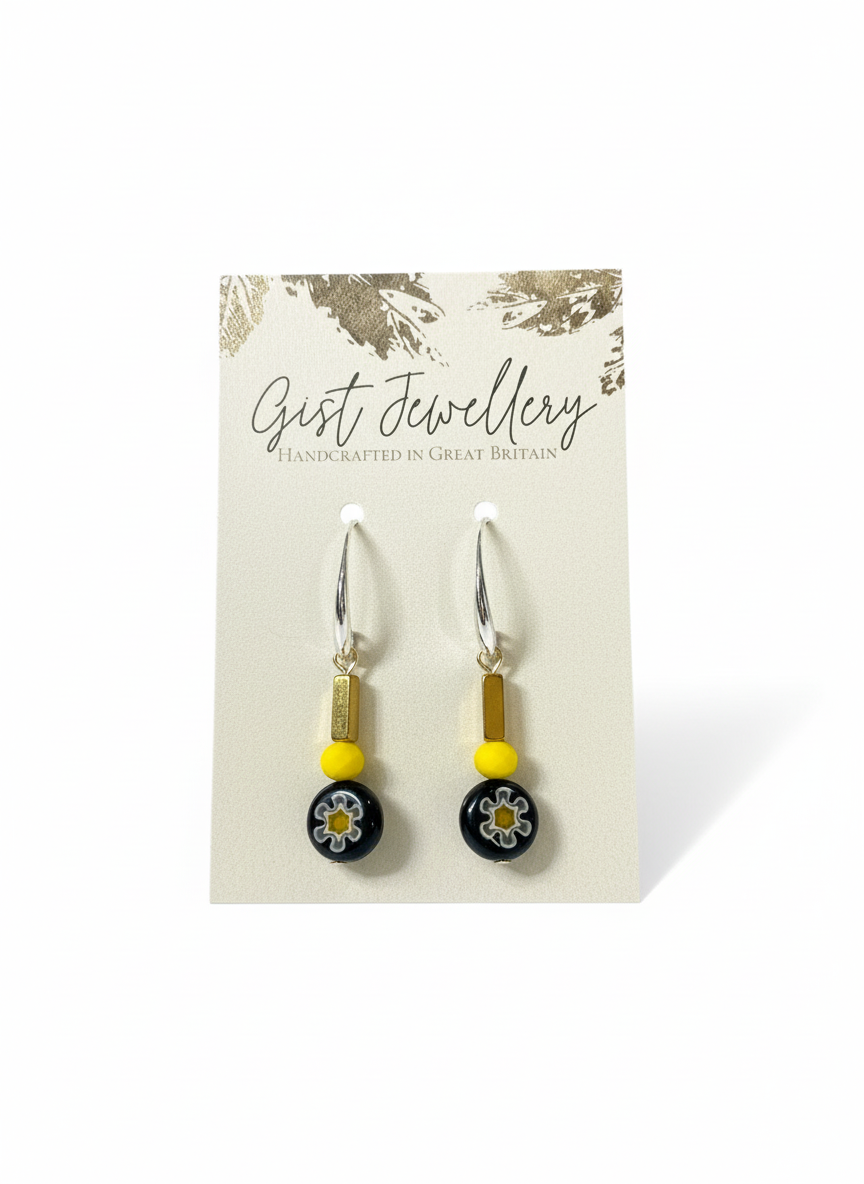 HILE15 - Daisy glass earrings
