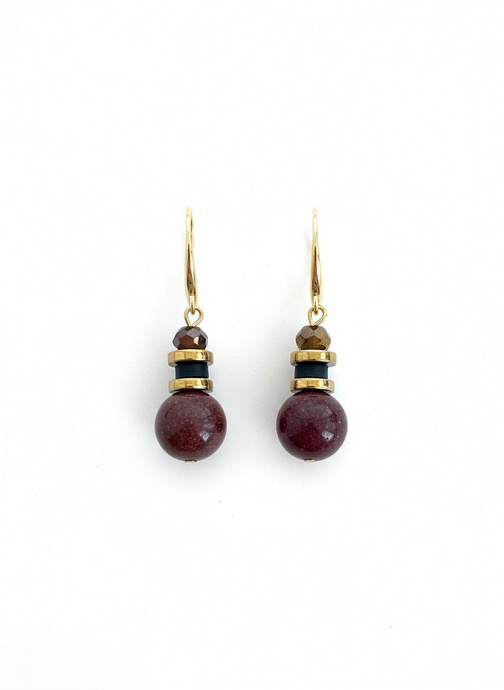 BDLE16 - Semi precious Gem stone and crystal drop earrings