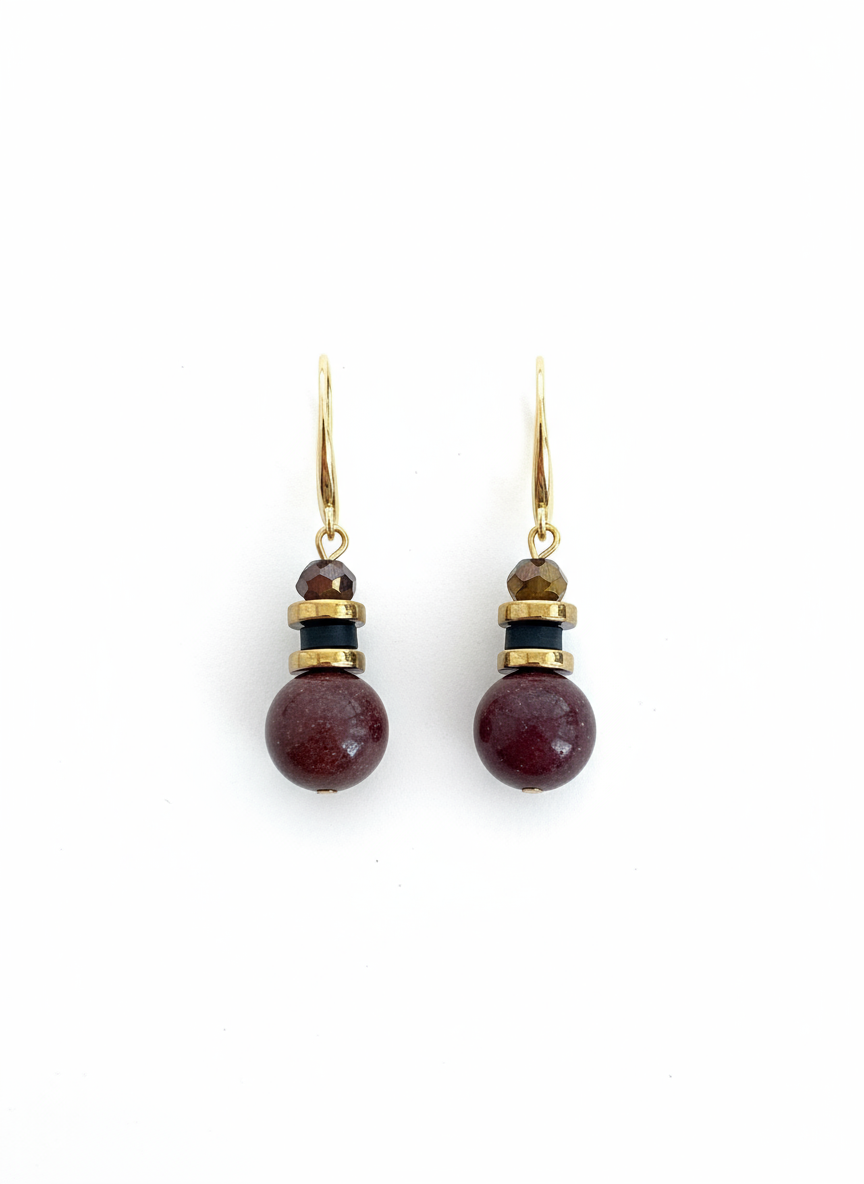 BDLE16 - Semi precious Gem stone and crystal drop earrings